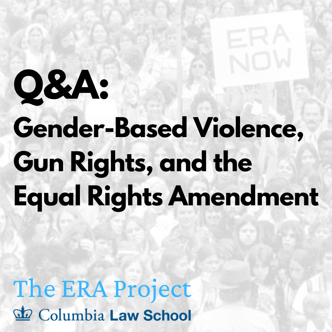 Q&A: Gender-Based Violence, Gun Rights, and the Equal Rights Amendment