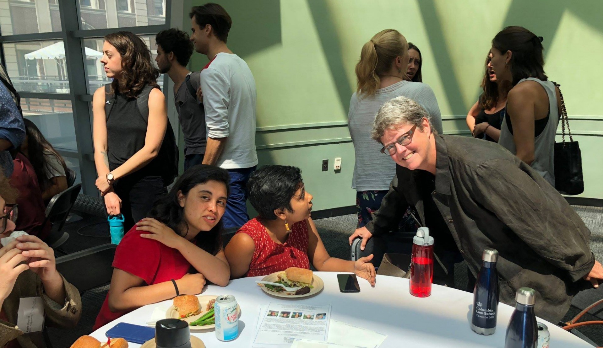 A photograph of Professor Franke with a group of students at The Center for Gender and Sexuality Law's 2018 Welcome Luncheon