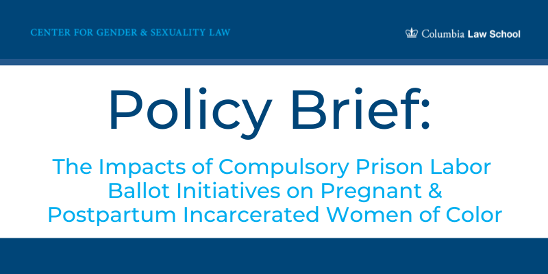 Policy Brief: The Impacts of Compulsory Prison Labor Ballot Initiatives on Pregnant & Postpartum Incarcerated Women of Color