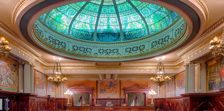 photo of inside of Pennsylvania supreme court chamber