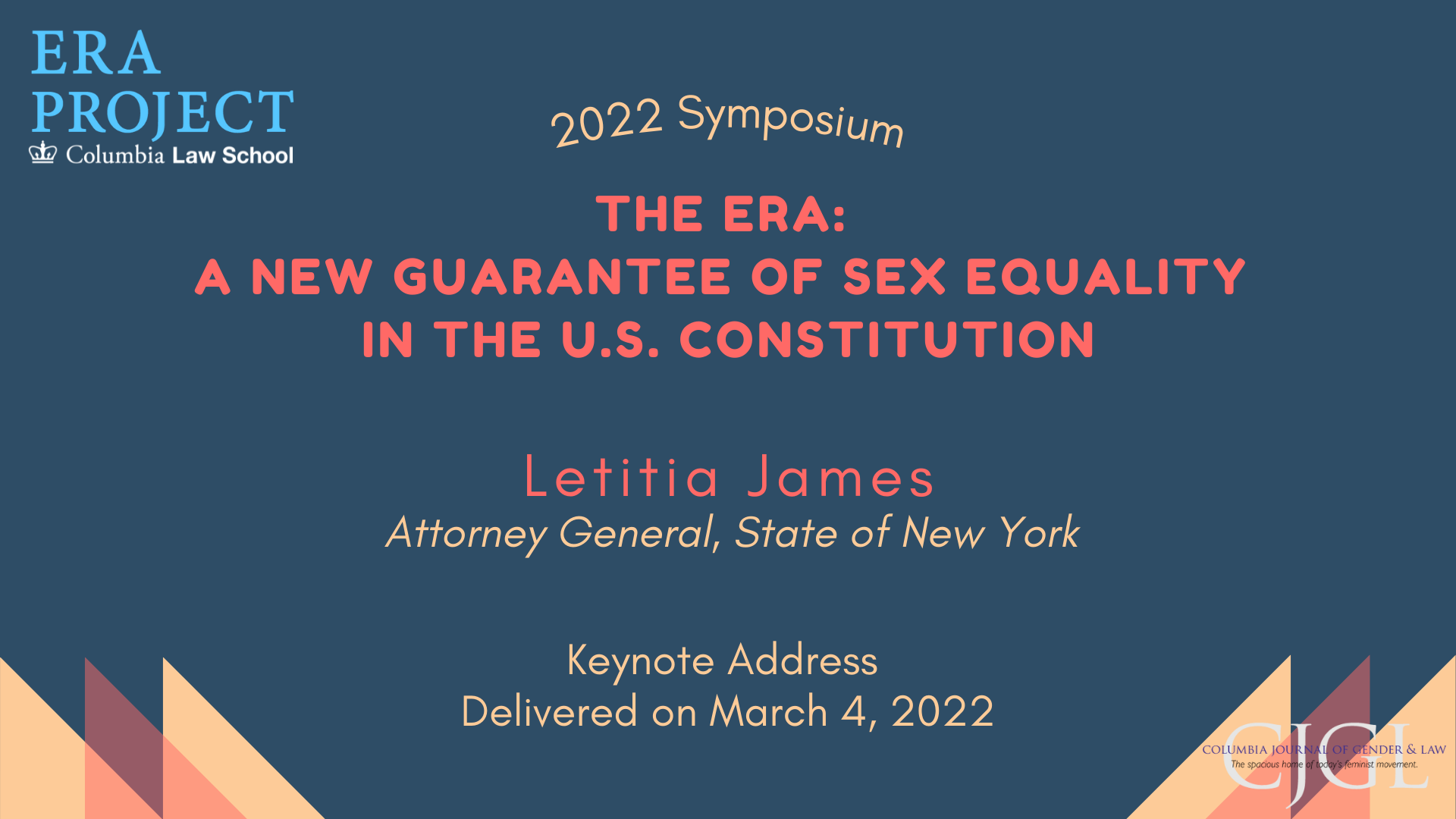 ERA Symposium 2022 - Keynote Address from NY AG Letitia James