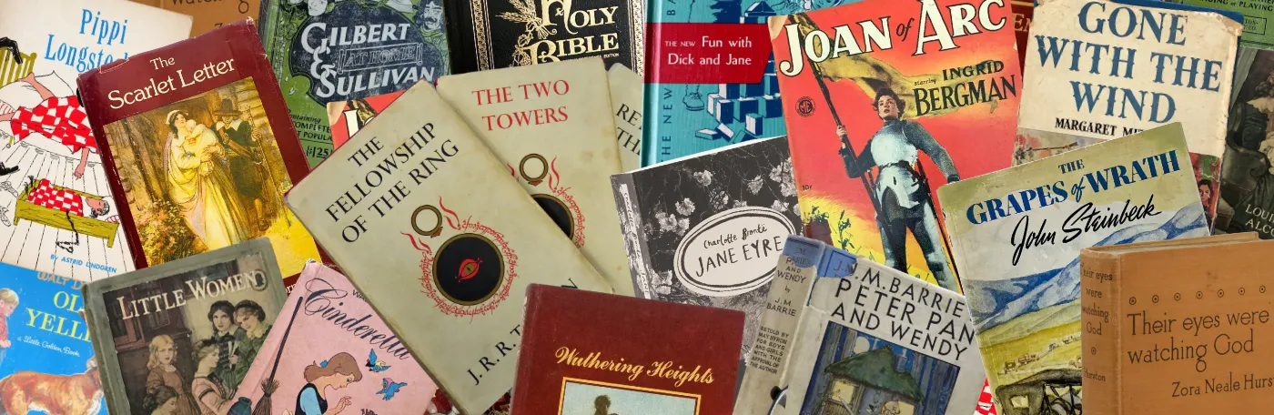 Collage of old book covers